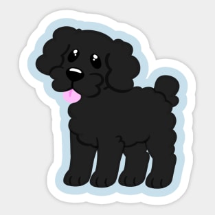 Simple Black Poodle - Blue Sticker